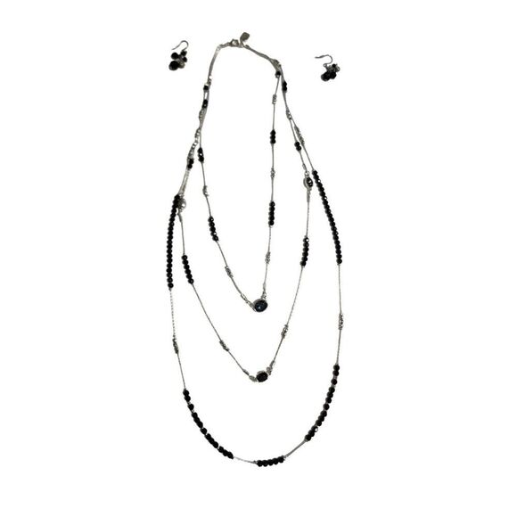 Chaps Beaded Long Multistrand Necklace and Earrings - Picture 4 of 4